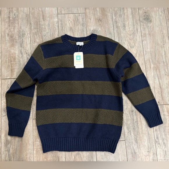 NWT United Arrows Green Label Relaxing Green and Blue stripe sweater size Medium - Picture 1 of 10
